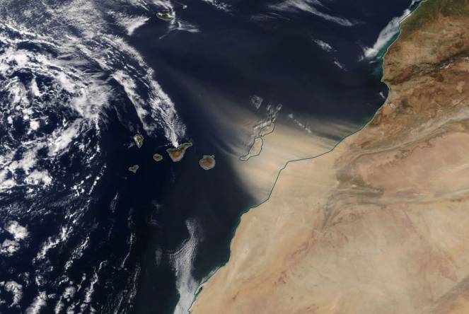 La sabbia del Sahara raggiunge le Canarie