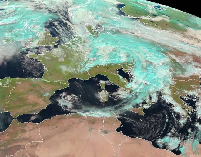 La situazione vista dal satellite. Fonte EUMETSAT