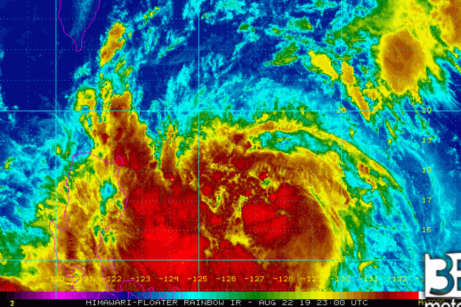 La tempesta Bailu vista dal satellite (Fonte: NOAA)