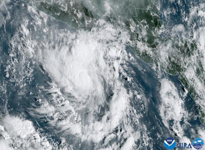 La tempesta Otis vista dal satellite (Fonte: NOAA)