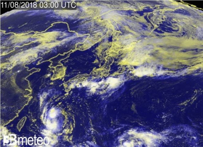 La tempesta Yagi vista dal satellite
