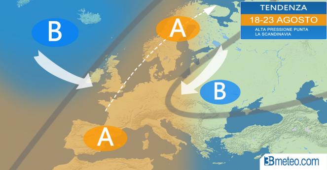 La tendenza meteo in Europa dopo il Ferragosto