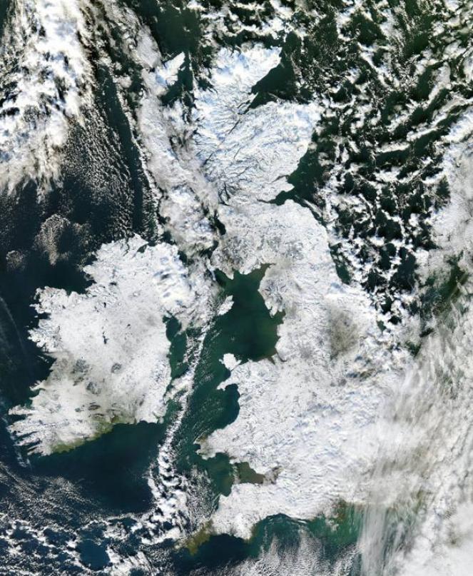 Le Isole Britanniche ricoperte di neve nel Gennaio 2010