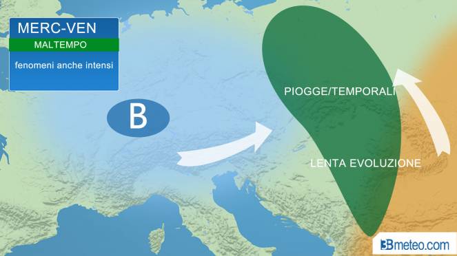 maltempo atteso tra balcani ed Est Europa