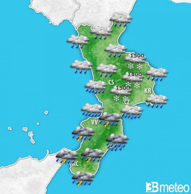maltempo in Calabria, rischio nubifragi tra domenica e lunedì