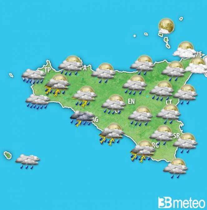 MALTEMPO SICILIA - Un ciclone mediterraneo apporterà venti di burrasca, piogge e temporali da mercoledì.
