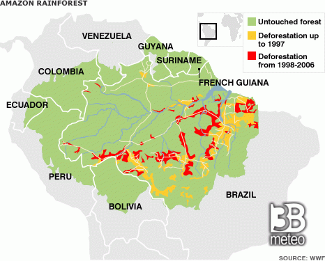 Mappa deforestazione Amazzonica fonte Wikipedia