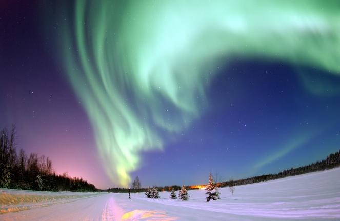Meravigliosa aurora boreale