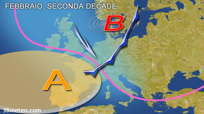 meteo. scenario in Europa per al seconda decade di febbraio