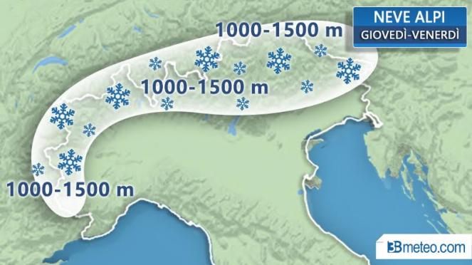 Meteo Alpi: neve in arrivo