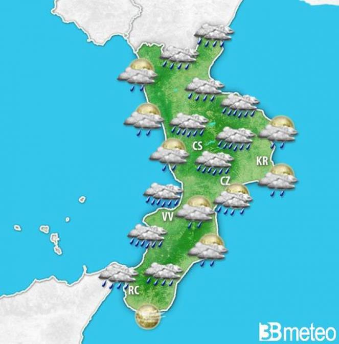 Meteo Calabria. Piogge e temporali fino a venerdì, graduale miglioramento nel corso del weekend