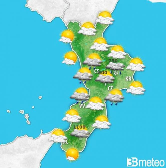 Meteo Calabria: weekend a tratti instabile, tra rovesci e schiarite, clima fresco