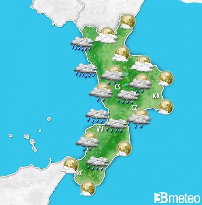 Meteo Calabria, piogge e venti forti in arrivo