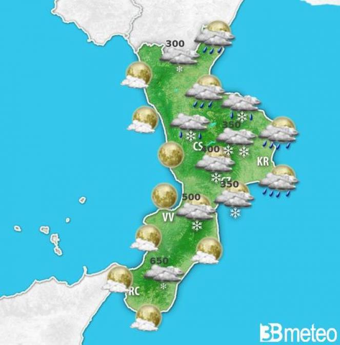 Meteo Calabria, venti forti freddo e neve in fino a bassa quota nel weekend