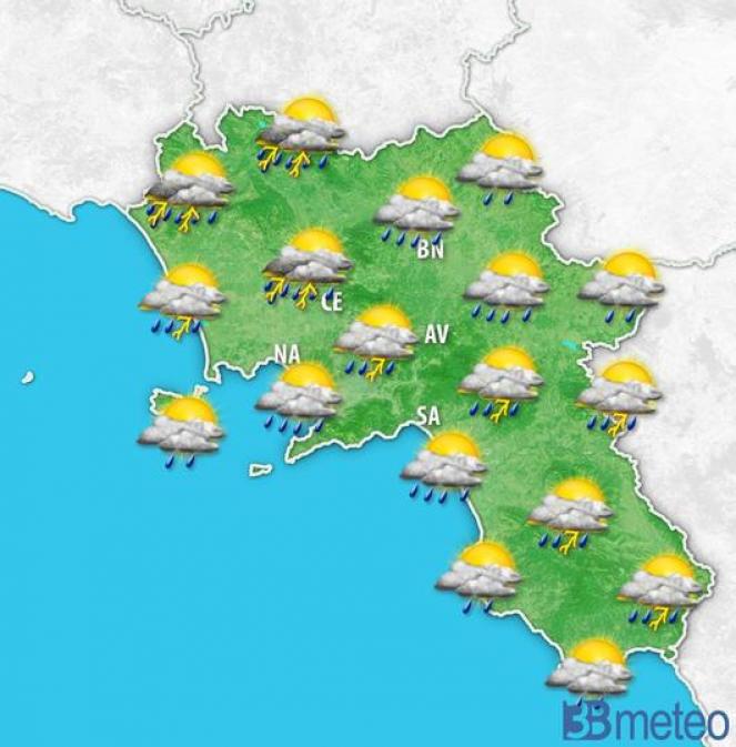 Meteo Campania, arriva il fresco ma non prima di domenica, attese anche delle piogge