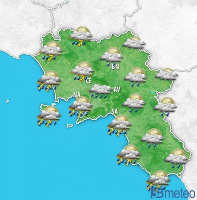 Meteo Campania, intenso peggioramento nella notte tra sabato e domenica