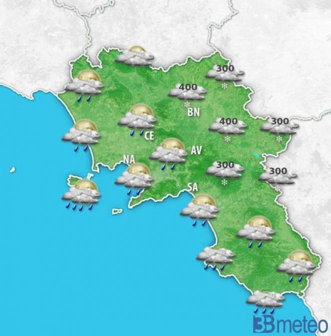 Meteo Campania previsione per stanotte 16 Gennaio