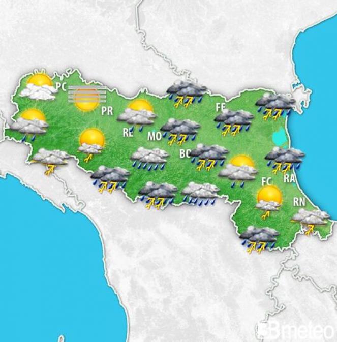 Meteo Emilia Romagna: temporali anche forti sabato con calo termico ...