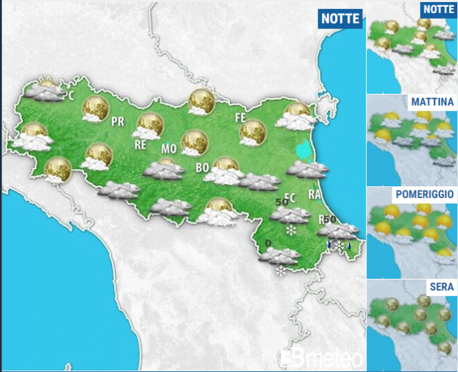 Meteo Emilia-Romagna, settimana di freddo intenso