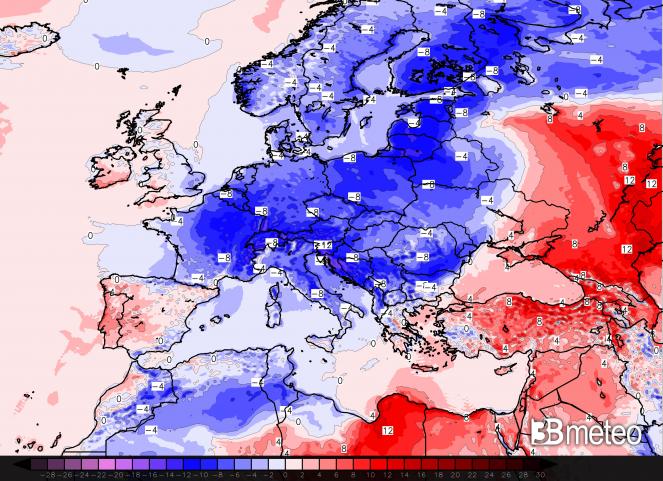 Meteo - Freddo e sotto media su gran parte d'Europa per molti giorni
