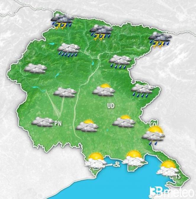 Meteo Friuli VG. Previsione per martedì pomeriggio