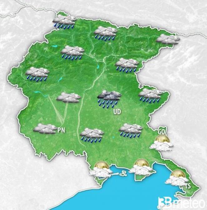 Meteo Friuli VG. Anticiclone in declino, tornano piogge e rovesci, specie da mercoledì