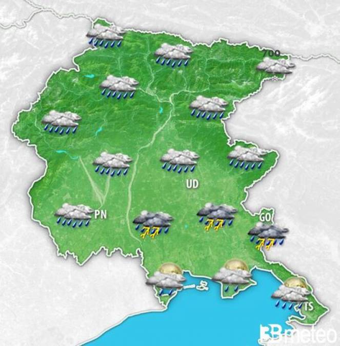 Meteo Friuli VG. Previsione per sabato sera