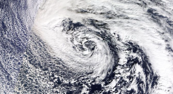 Meteo - Il ciclone Ippolito sulle Azzorre (fonte Eosdis)