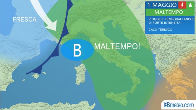 Meteo Italia 1 Maggio: maltempo
