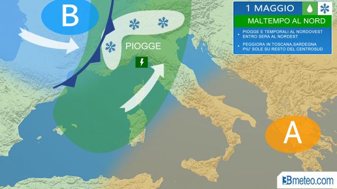 Meteo Italia: 1 maggio piogge al Nord