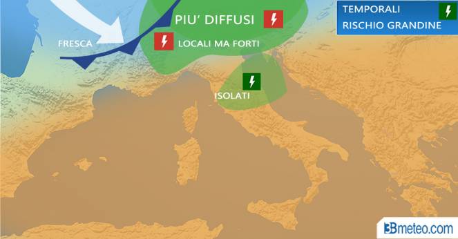 Meteo Italia: aggiornamento temporali