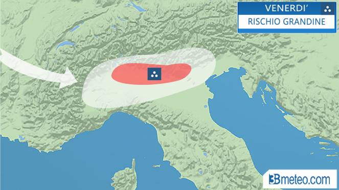 Meteo Italia: aree a rischio grandine venerdì