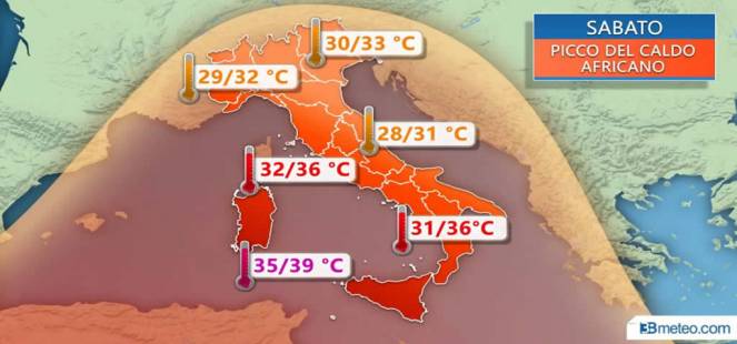 Meteo Italia: caldo africano in arrivo