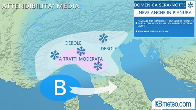 Meteo Italia: domenica sera/notte neve anche in pianura