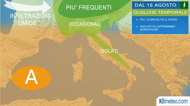 Meteo Italia: dopo Ferragosto torna qualche temporale specie al Nord