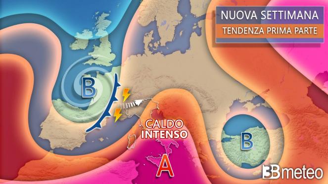 Meteo Italia ed Europa, verso una nuova settimana rovente con qualche forte temporale