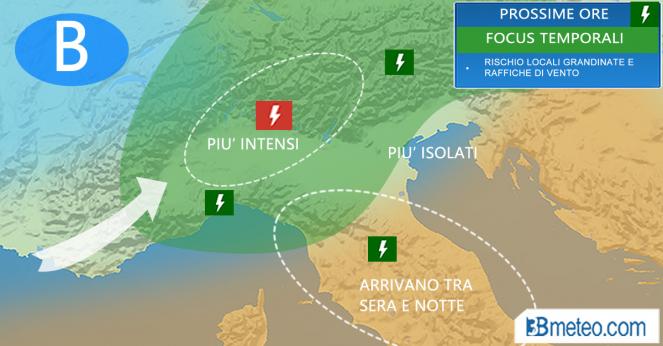 Meteo Italia: focus temporali prossime ore
