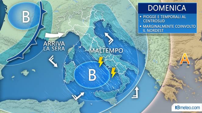 Meteo Italia: la previsione per domenica