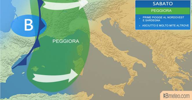 Meteo Italia: la previsione per sabato