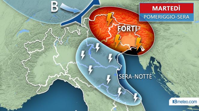 Meteo Italia: la situazione attesa martedì
