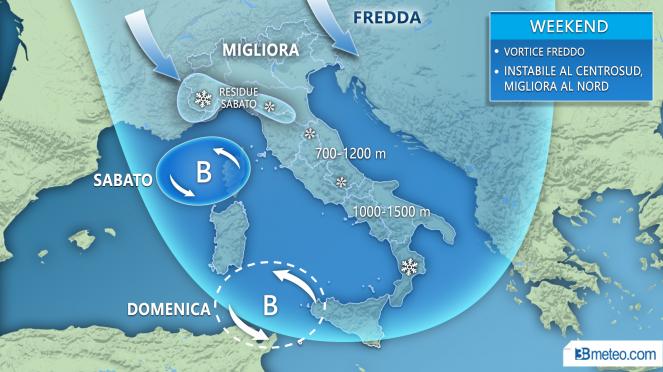 Meteo Italia: la situazione attesa nel weekend