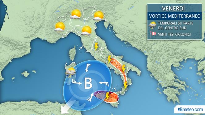  Meteo Italia: la situazione attesa venerdì