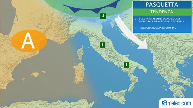 Meteo Italia: la situazione prevista per Pasquetta