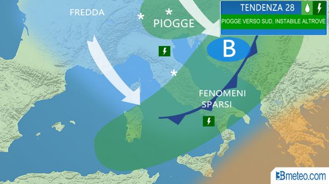 Meteo Italia: la situazione prevista venerdì