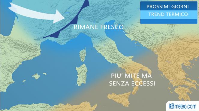 Meteo Italia: la tendenza termica per i prossimi giorni
