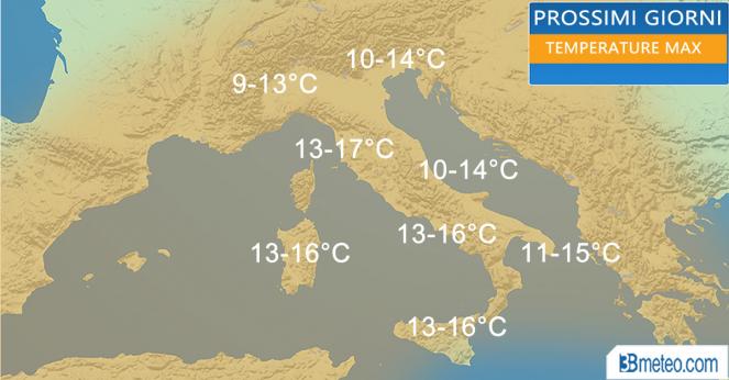 Meteo Italia: le temperature previste nei prossimi giorni