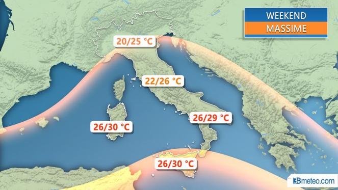 Meteo Italia: le temperature previste nel weekend