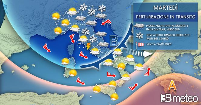 Meteo Italia martedì. Instabilità diffusa e temperature in calo