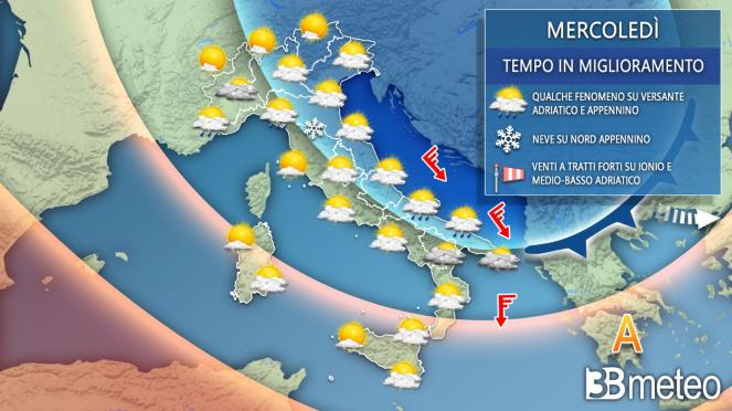 Meteo Italia mercoledì. Ancora freddo e un po' di variabilità