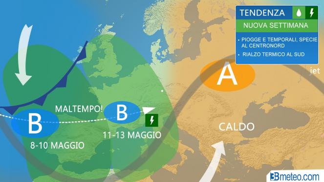 Meteo Italia: nella nuova settimana tornano piogge e temporali